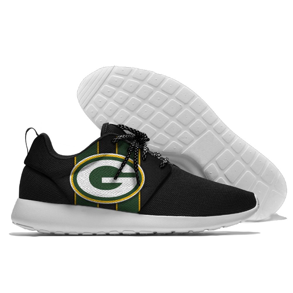 Men's NFL Green Bay Packers Roshe Style Lightweight Running Shoes 005